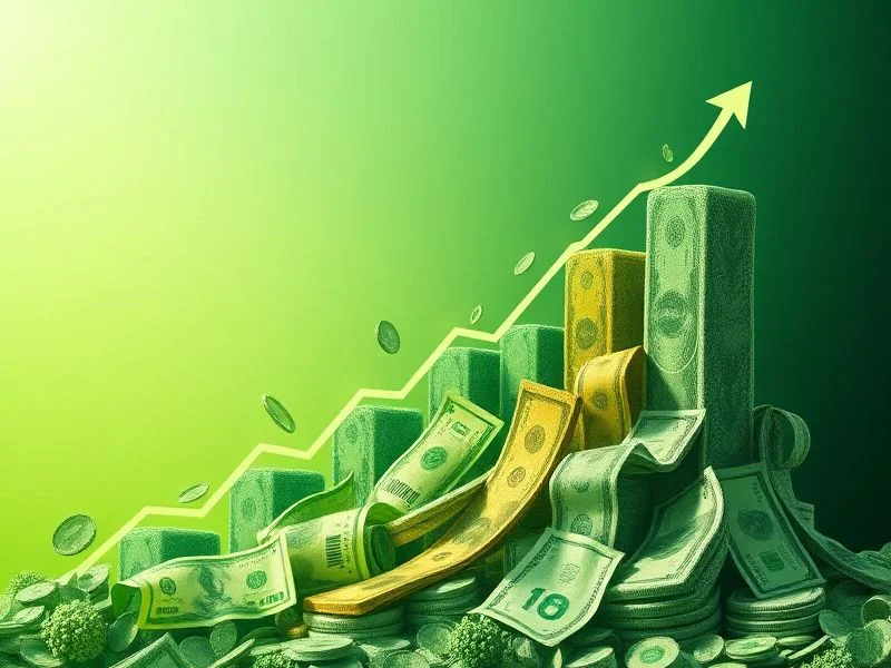 Gráfico de evolução de investimento com juros compostos mostrando crescimento exponencial ao longo do tempo