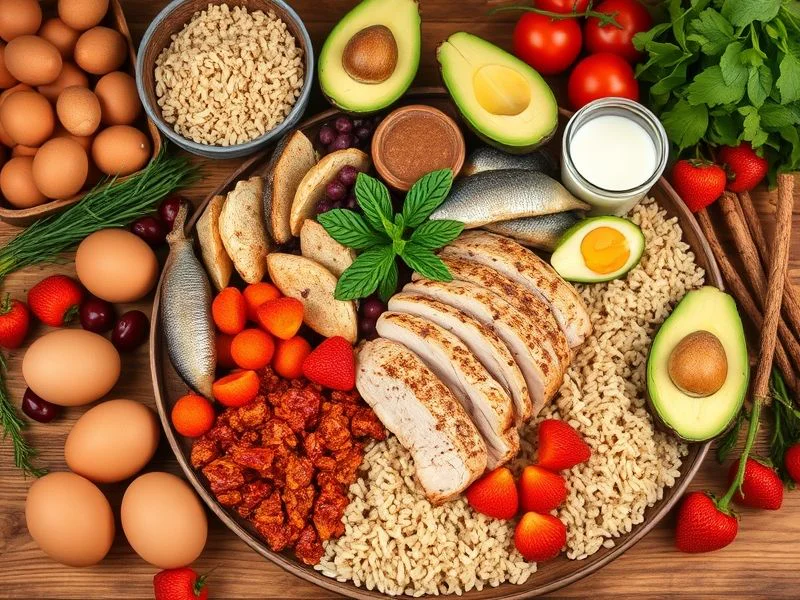 Refeições balanceadas com proteína, carboidrato e gordura para diferentes metas nutricionais