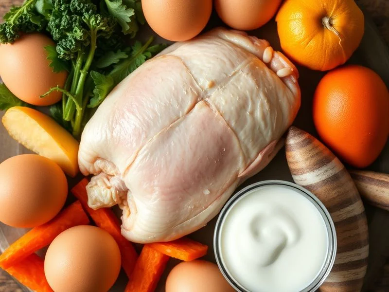Refeições ricas em proteína com carnes, ovos, leguminosas e alimentos saudáveis variados