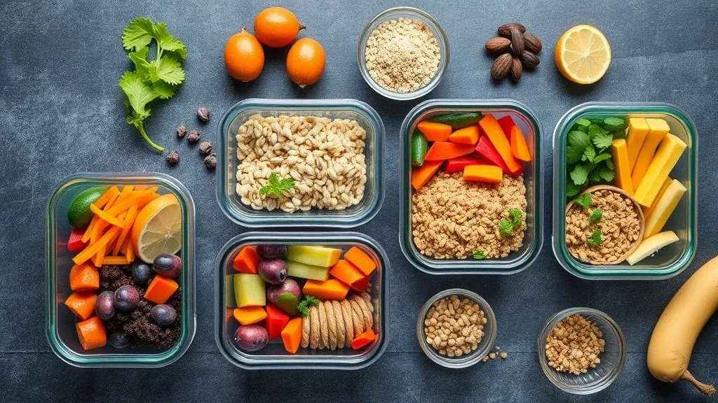 Refeições balanceadas e meal prep para controle calórico