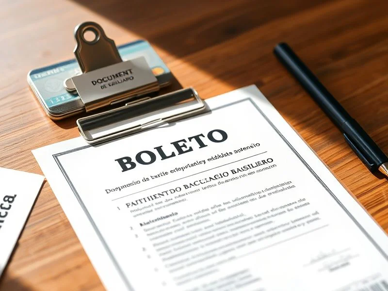 Documento de boleto bancário com código de barras de 44 dígitos e linha digitável de 47 dígitos